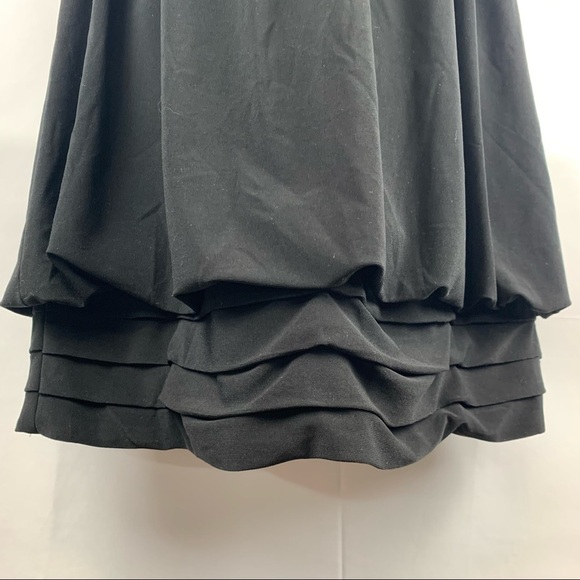 Morgan & Co. Solid Black Draped Spaghetti Strap Mini Balloon Dress Retro - Picture 5 of 15